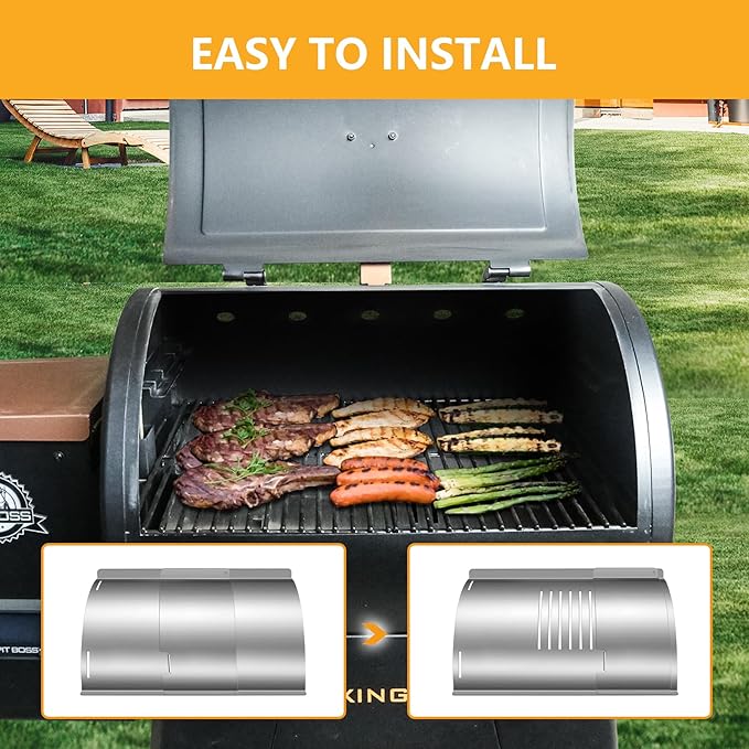 Flame Broiler Kit for Pit Boss Sportsman/Navigator 540/500/550 Series Smoker Grill,Heat Diffuser Compatible with Pit Boss Replacement Parts PB500NX PB500SP PB550G,Includes Main Plate and Slide Cover