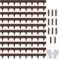 Worth Garden 33ft. Galvanized Steel Landscape Edging - 10-Pack 40" Metal Edging for Landscaping with 11 Stakes, Bronze Powder Coating Hammer-in Lawn Edging for Yard Pathway Divider