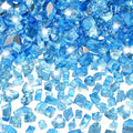 GasSaf 1/4 Inch Fire Glass Reflective Tempered Fireglass Cut Crushed FireGlass for Fire Pit, Fireplace, Replaces Existing Gas Logs & Lava Rocks (20 Pound)(Pacific Blue Reflective)