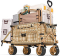 Whitsunday Collapsible Folding Wagon with Tailgate, Heavy Duty Utility Beach Wagons with All-Terrain Wheels for Camping,Garden,Sports Yellow