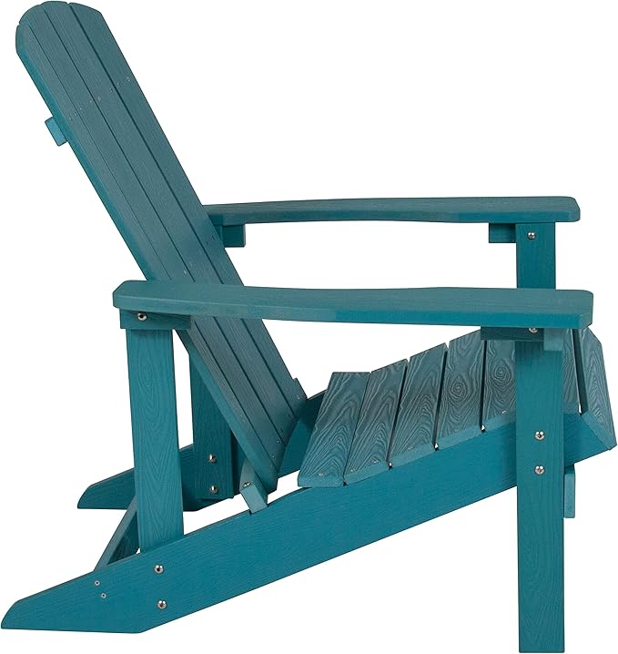 EMMA + OLIVER Campfire Set - Two Sea Foam Poly Resin Adirondack Chairs - 29" Star and Moon Fire Pit with Mesh Cover - Weather Resistant - Wood Burning Fire Pit