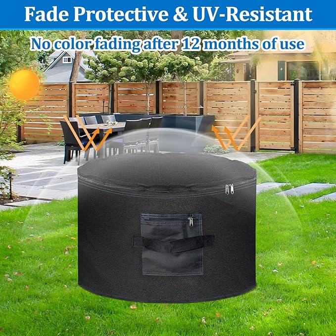 Qualward Outdoor Camping Fire Pit Bag, Double Design with Front Pocket, 2 Handles, and Zipper Opening - Fire Pit Bag Compatible with Outland Firebowl, Ideal for Camping and Travel (Bag Only)