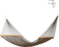 Original Pawleys Island Deluxe Antique Brown DuraCord Rope Hammock – 13 ft. x 65 in, 2-Person, 450 lb Capacity, Oak Spreader Bar, Zinc-Plated Hardware, Handcrafted in The USA
