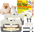 2 Pack Flea Traps for Inside Your Home, Flea Light Traps for Home Indoor with 4 Bulbs and 8 Sticky Discs, Bed Bug Trap Safe to Pets and Kids