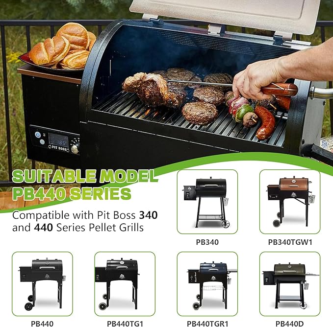 Flame Broiler Kit for Pit Boss 340/440 Series Smoker Grill,76145 Main Plate&76146 Slide Cover Compatible with Pit Boss Tailgater PB440TG,PB340,PB340TGW,PB440,PB440D,Ranch Hand PB440TGR1 Pellet Grills