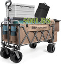 Large Capacity Collapsible Wagon with Opened Tailgate, 500lbs Pulled and Pushed Heavy Duty Folding Wagon Carts, 59" Extra Long Extender Wagons, All-Terrain Big Wheels for Shopping, Sports, Camping