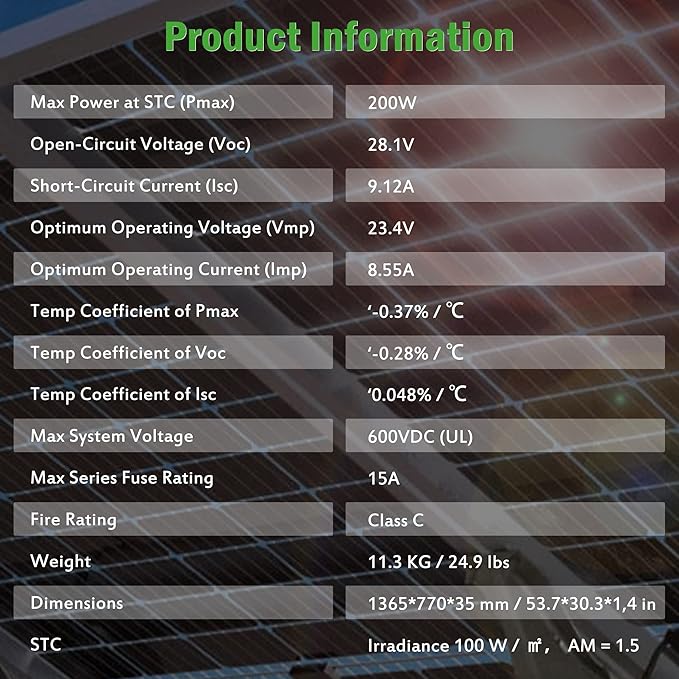 JJN Bifacial 400 Watt Solar Panels 12V 10BB Monocrystalline Solar Panel High Efficiency Solar Module for RV Home Farm Trailer Camper Marine Off Grid System(2 PCS 200 Watt)