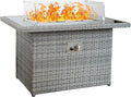 28 Inch Propane Fire Pit Table, 50,000 BTU Square Gas Fire Pit Table with Steel Lid, 2-in-1 Fire Table with Fire Glass for Patio, Garden & Backyard Gatherings, Black