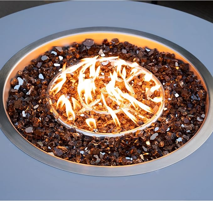 Stanbroil 10-Pound Fire Glass - 1/2 inch Reflective Tempered Fire Glass for Fireplace Fire Pit, Copper Reflective