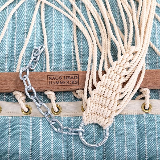 Nags Head Hammocks Harborview Surfside Bella Dura Quilted Hammock, Constructed of Durable Fabrics, Cumaru Spreader Bar, Rolled Rim Grommets, Galvanized Hardware, Handcrafted in The Carolinas