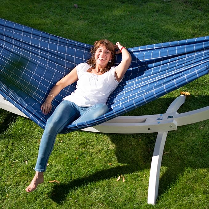 La Siesta® Large Double Brisa Classic Hammock & TreeMount, Trees Beams Posts Suspension Kit, Indoor Outdoor Hammock Swing, Weather Resistant, Marine