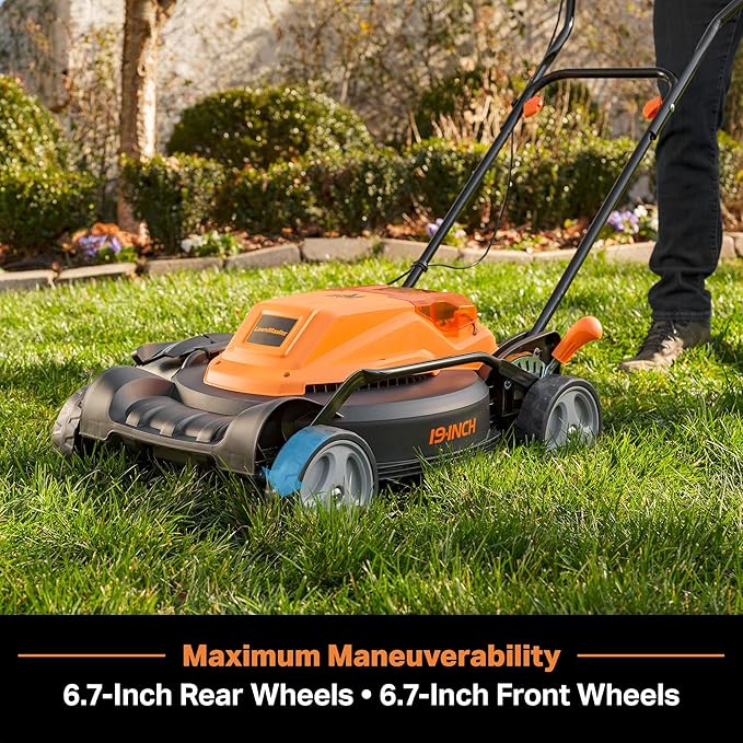 LawnMaster CLMF4819X 19-inch Brushless Cordless Lawn Mower with 2X24V MAX* 4.0Ah Battery and a Dual Charger 6 Cutting Position