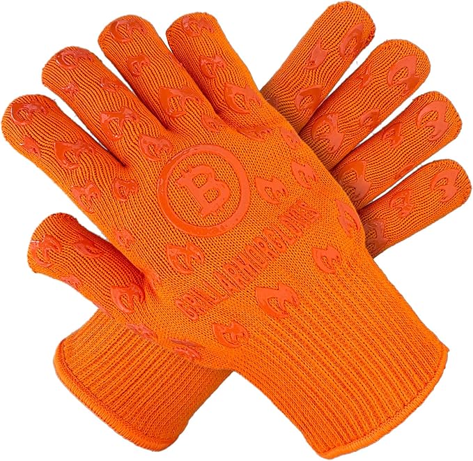 Grill Armor Oven Gloves – 932°F Heat, Fire & Cut Resistant Mitts for BBQ, Grill, Cooking, Grilling, Baking, Smoker & Fire Pit