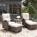 LayinSun 5 Pieces Outdoor Patio Furniture Set, Rattan Wicker Swivel Rocker Chairs Sets with Ottomans, Swivel Glider Chairs, and Coffee Table