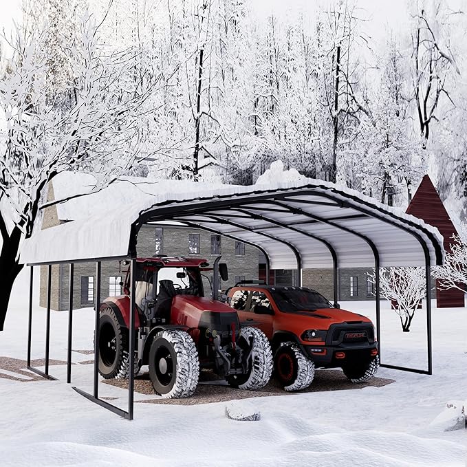 Royal Windsor 20×20 FT Metal Carport Car Port for 2 Car, Multi-Use Heavy Duty Metal Garage Shed for Car, Outdoor Car Port Kit with Galvanized Steel Roof Building and Frame