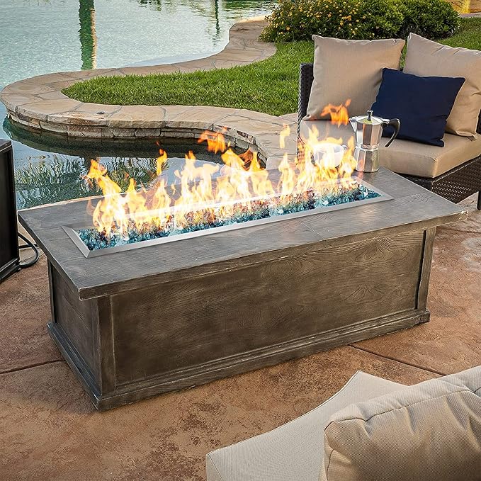 Stanbroil Linear 72" x 6" Drop-in Fire Pit Pan with Jet Burner, Upgrade Natural Gas & Propane Fire Table Insert Kit, High Flame, 175k BTU Max
