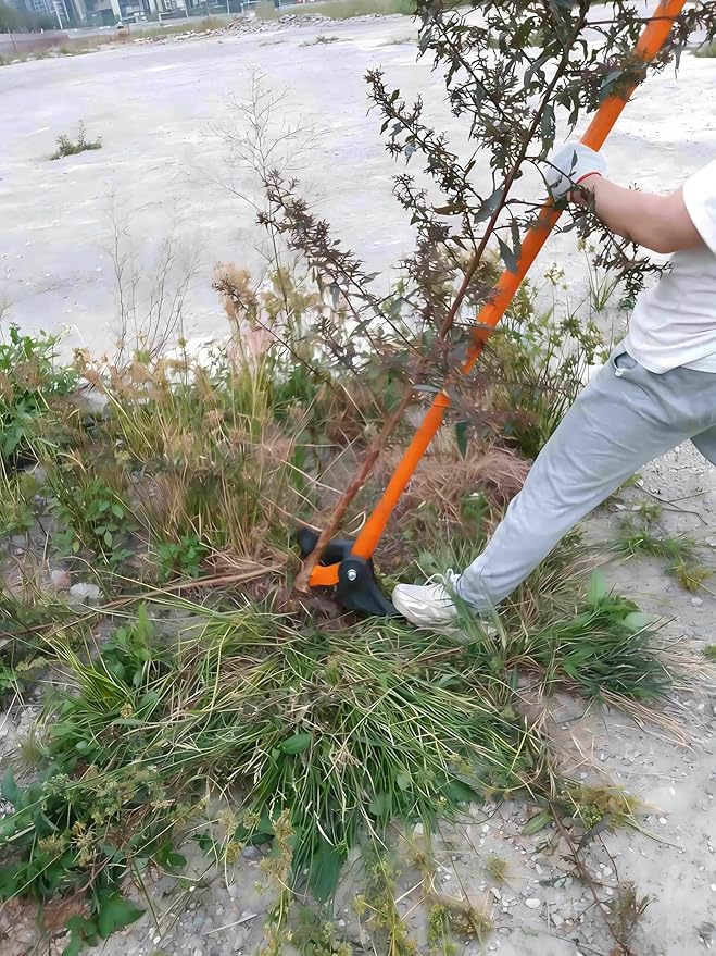 FreeAgain Large Invasive Plant Remover - Tank-Like Heavy-Duty Design with Dual Support Plates, Unbreakable Jaw & Thickest Steel Pipe, Removes Stems ¼ Inch - 2 Inches (0.5cm - 5cm)