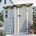 5x4 Shed Resin Outdoor Storage with Floor Included, Waterproof Small Plastic Garden Tool Shed Cabinet