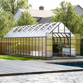 32x10x10 FT Outdoor Greenhouse, Easy Assembly Large Thicker Aluminum Polycarbonate Kit, 7 Vent Windows, Walk-in, for Outside, Sunroom, Patio, Backyard