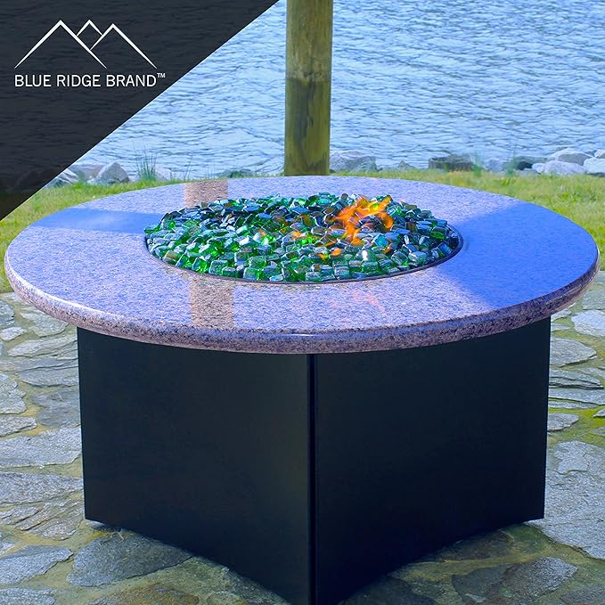 Reflective Fire Pit Glass Cubes - Professional Grade Fire Glass for Fire Pit - 1" Firepit Glass Rock - Glass Stones - Gas & Propane Fire Pit & Fireplace Glass (20 Pound, Green)