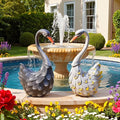 Ultym 19.3" Metal Swan Yard Decor - Handmade Oversize Swan Garden Statue Sculptures with Stable Ground Stakes, Backyard Decoration, Metal Garden Art