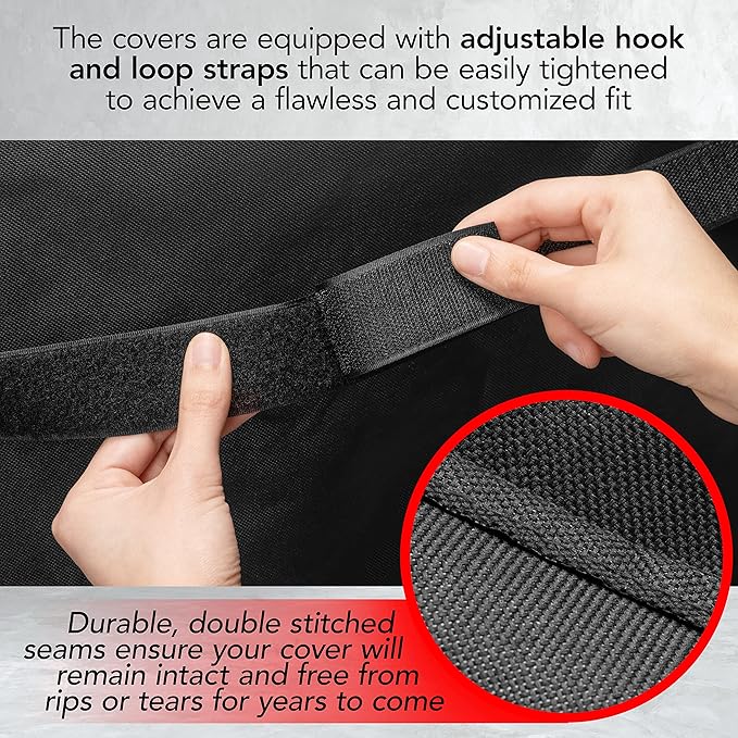 GrillTough Heavy Duty Smoker Cover, 30 Inch – Waterproof, Weather Resistant, UV & Fade Resistant with Adjustable Straps – BBQ Cover for Flat Grill, Black