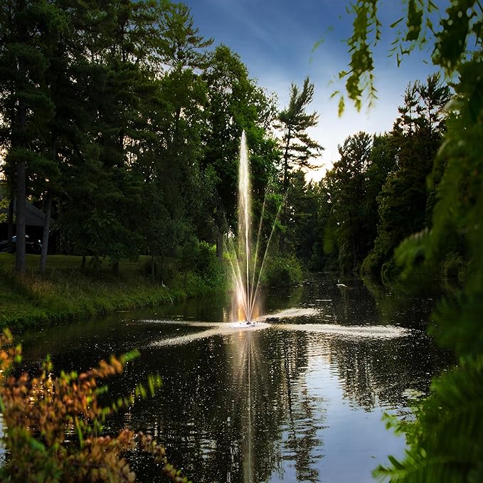 Scott Aerator Clover Big Shot Fountain - 1/2 HP 230V Pond Aerator with 70 ft. Electric Cord |Efficient Pond Aeration System | Aerating Fountain for Lakes & Ponds |Decorative Pond Fountain