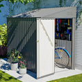 4x7 FT Outdoor Storage Shed Lean to Shed,Metal Shed W/Lockable Door & Air Vent,All Weather Waterproof Garden Tool House W/Reversible Installation,for Backyard,Patio,Lawn,Dark Gray