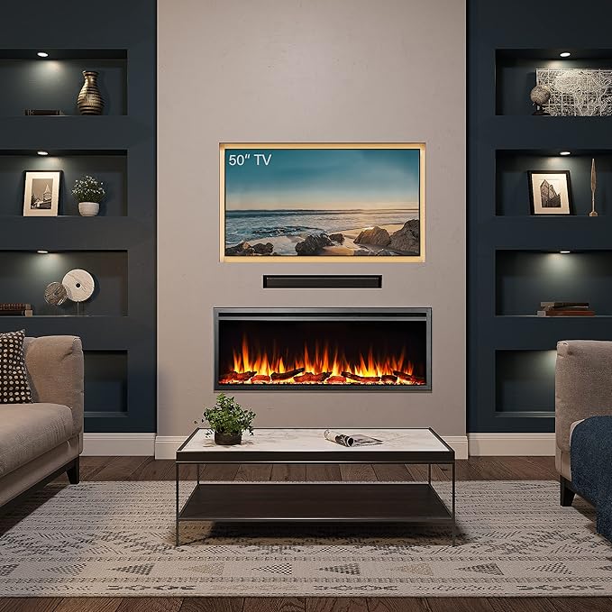 LegendFlame 50" W Austin in Wall Recessed & Wall Mounted Electric Fireplace (EF287A)