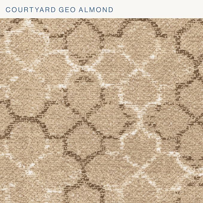Honeycomb Outdoor Essentials Chaise Lounge, 21 x 70, Courtyard Geo Almond Chair Cushion for Patio Furniture