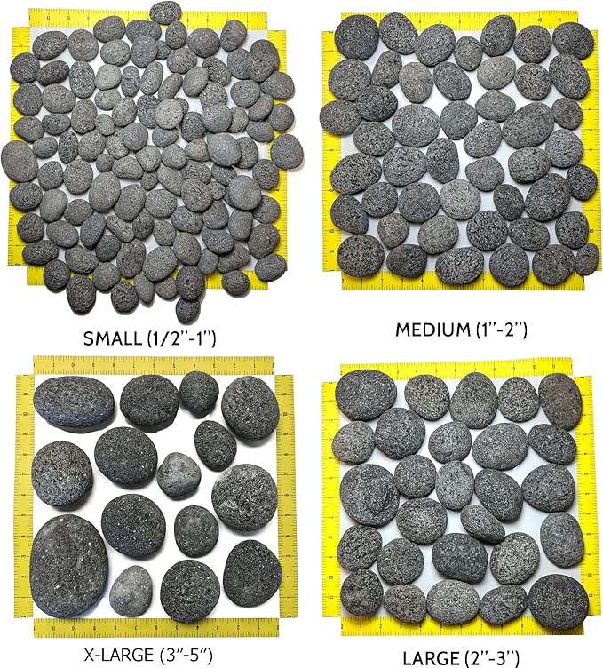 Midwest Hearth Lava Stones for Gas Fire Pit and Fireplace (X-Large (3"- 5"))