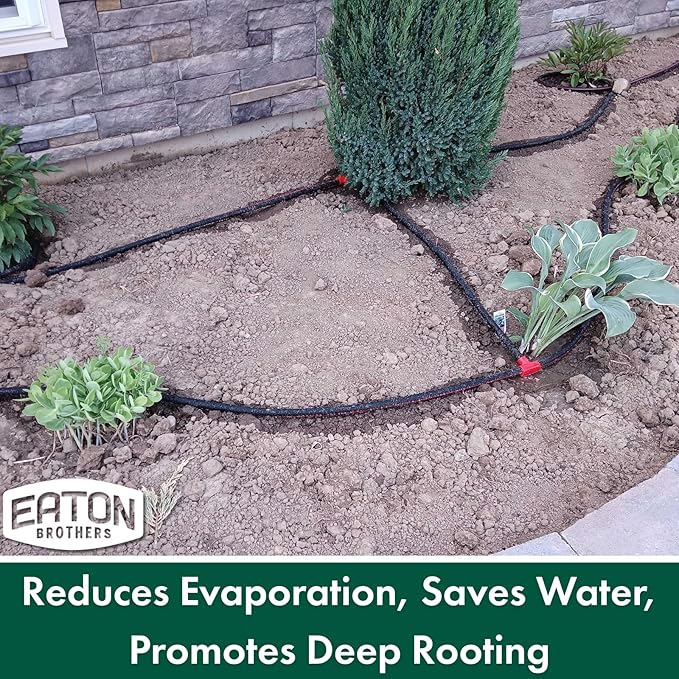 Eaton Brothers Bulk Soaker Hose 1/2-Inch Diameter x 100 ft – Recycled Rubber Garden Hose with No Ends – Durable and Efficient Soaker Hose for Lawns, Plants, Raised Beds, and Landscaping