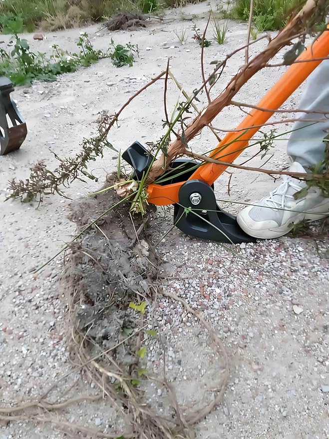 FreeAgain Large Invasive Plant Remover - Tank-Like Heavy-Duty Design with Dual Support Plates, Unbreakable Jaw & Thickest Steel Pipe, Removes Stems ¼ Inch - 2 Inches (0.5cm - 5cm)