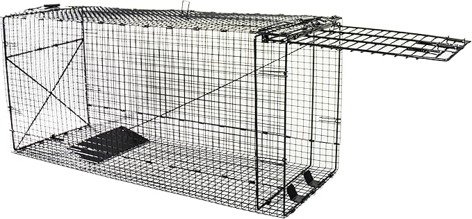 Humane Way Folding 50 Inch Live Humane Animal Trap - Safe Traps for All Animals - Dogs, Raccoons, Cats, Groundhogs, Opossums, Coyote, Bobcat - 50"x20"x26"