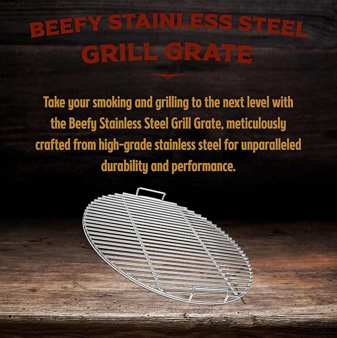 Big Poppa's Beefy Stainless Steel Grill Grate (21.5”) – Fits 55 Gallon Drum and Big Poppa's Drum Smoker Kit – Heavy-Duty Round Grill Grate Upgrade for Custom BBQ Setups