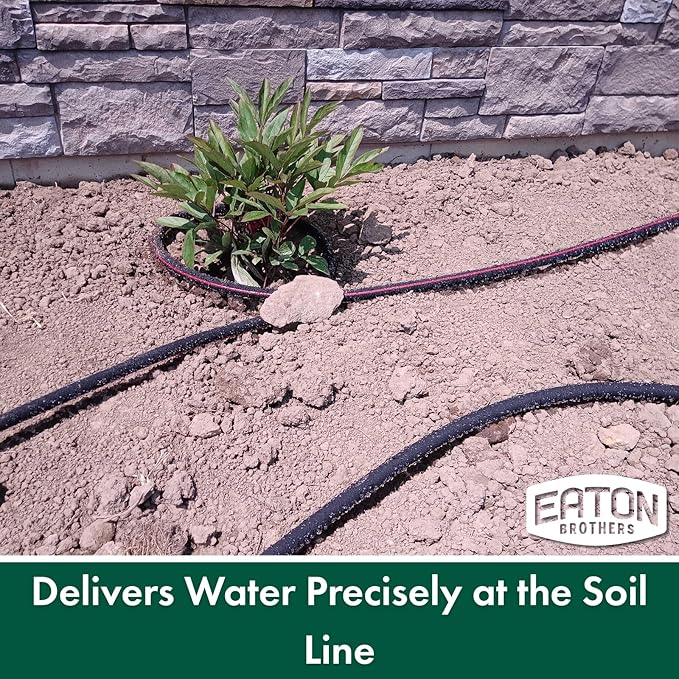 Eaton Brothers Bulk Soaker Hose 1/2-Inch Diameter x 100 ft – Recycled Rubber Garden Hose with No Ends – Durable and Efficient Soaker Hose for Lawns, Plants, Raised Beds, and Landscaping