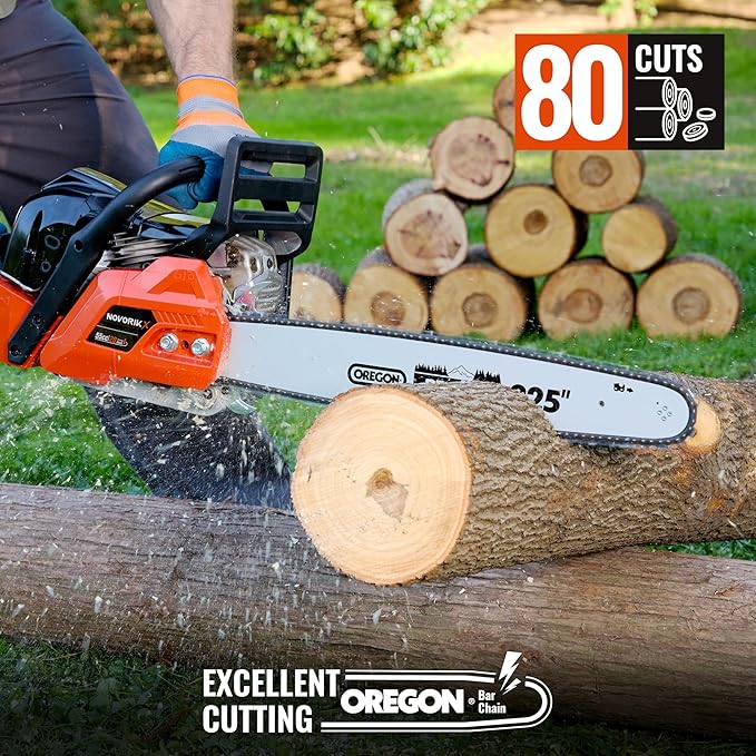 2.7 HP 55CC Gas Chainsaw Powered 20 Inch Chain Saws For Tree Trimming Wood Cutting Handheld Chain Saw Gas With Automatic Oiler Birthday Gift For Husband Man Dad