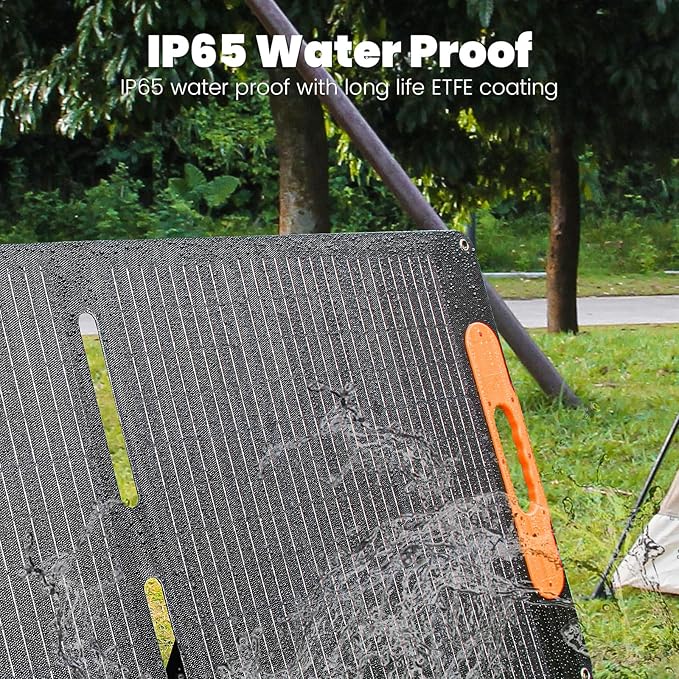 200W Portable Solar Panel, Foldable with MC4 connector, USB Output, Adjustable Kickstands, IP65 Waterproof Solar Charger for Power Station Phones RV Camping