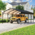 Polar Aurora 12x20 FT Metal Carport, Car Port with Enhanced Base Heavy Duty Garage Outdoor Galvanized Car Shelter, for Car, Boats and Truck