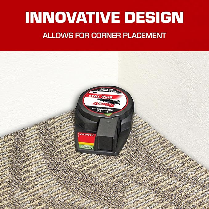 Tomcat Spin Trap for Mice, Fully Enclosed Mouse Trap Provides a Quick, No-Mess Kill, 2 Traps