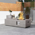 Dineli Propane Fire Pit Table Outdoor Gas Firepit, Fire Pits & Outdoor Fireplaces 48" Rectangular Patio Firepit Table for Outside Camping Gatherings, 50,000 BTU, Gray, Standard