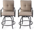 Kozyard Isabella High Swivel Bar Stools/Chair Set for Home Patio, Back Yard, Cafes, Bistro, Restaurants and Chic Bars (Beige)