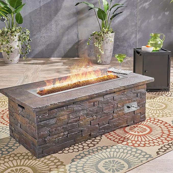 Stanbroil 36 x 6 Inch Linear Drop-in Natural Gas Fire Pit with Spark Ignition, 304 Stainless Steel Fire Pit Burner Insert for DIY Fire Table Backyard, 65,000 BTU'S Max