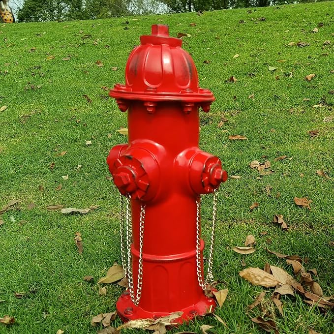 SHGYIBRISK Fire Hydrant for Dogs to Pee On: Dog Fire Hydrant Pee Post Outdoor - 13" Training Post Statue for Yard Garden (Red)
