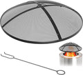 YITAHOME 30" Fire Pit Screen with Top Ring & Poker, Iron Mesh Spark Guard with High-Temperature Coating, Portable & Modular for Backyard Fire Pits, Camping, Beach Parties, and Barbecues