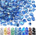 GasSaf 1/2 Inch Fire Glass Reflective Tempered Fireglass Cut Crushed FireGlass for Fire Pit, Fireplace, Replaces Existing Gas Logs & Lava Rocks (20 Pound)(Pacific Blue Reflective)