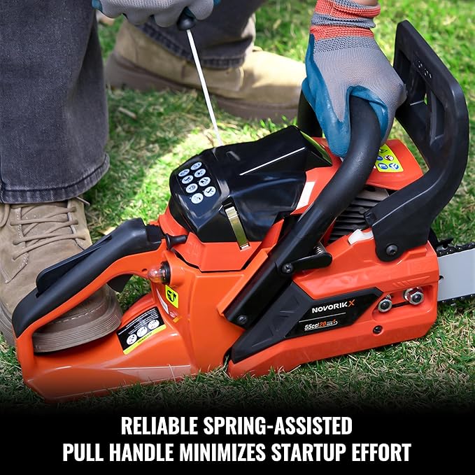 2.7 HP 55CC Gas Chainsaw Powered 20 Inch Chain Saws For Tree Trimming Wood Cutting Handheld Chain Saw Gas With Automatic Oiler Birthday Gift For Husband Man Dad