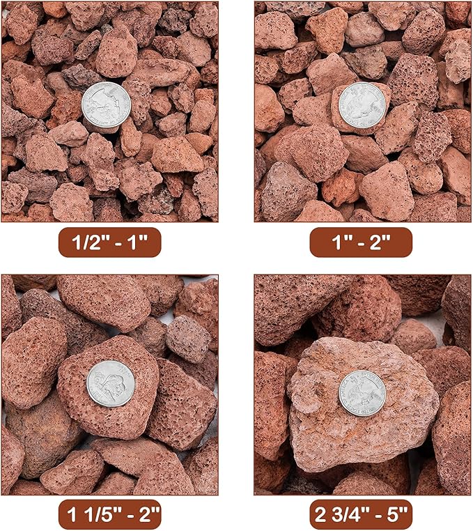 Stanbroil Red Lava Rock Granules for Gas Log Sets and Fireplaces - 10 lb.Bag (0.8"-1.2")