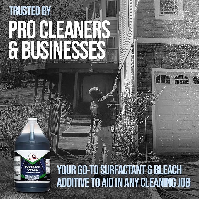 Southeast Softwash Southern Twang - Professional Exterior House Cleaner, Siding Cleaner & Roof Wash Surfactant for Pressure Washing & Soft Wash Applications | Crisp Apple Scent, 1 Gallon (1 Pack)