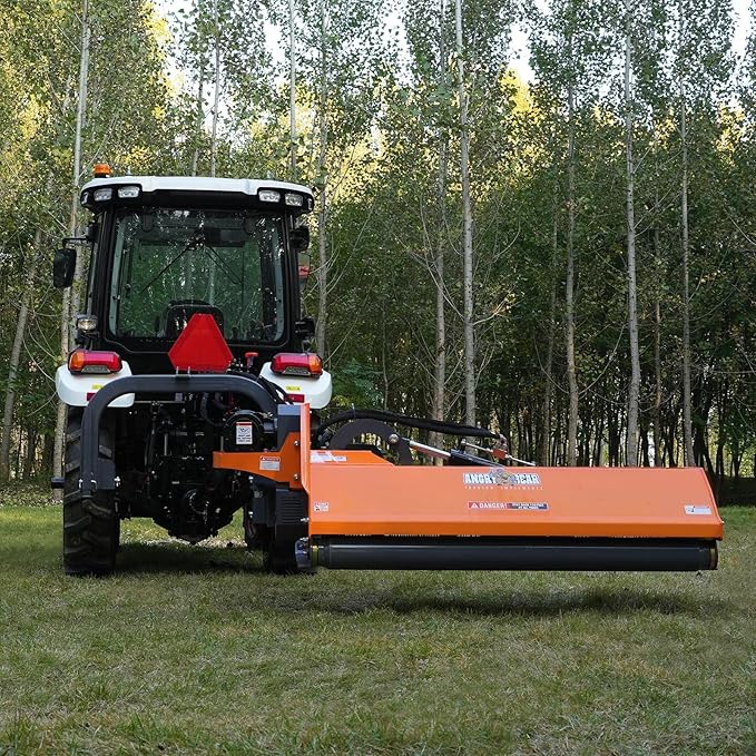 72" Heavy Duty PTO Drive 3 Point Offset Ditch Bank Verge Flail Mower for 70-110HP CAT 2 Tractor, 111'' Offset Distance,55°/90° Rotation Angle, 16 Hammers, Model AGF72